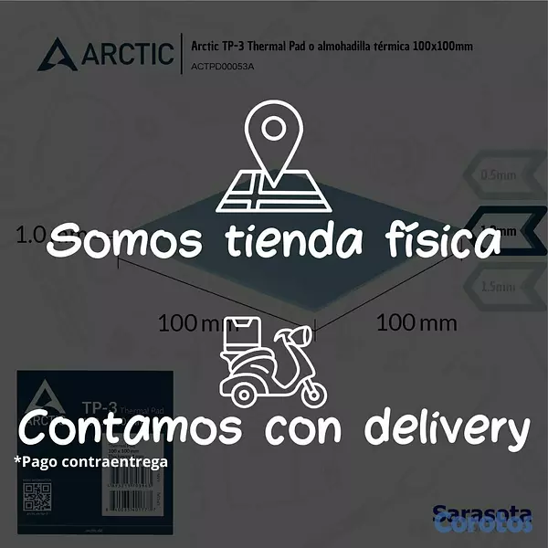 accesorios para electronica - Arctic Thermal Pad TP-3 100mm x 100mm x 1mm 2