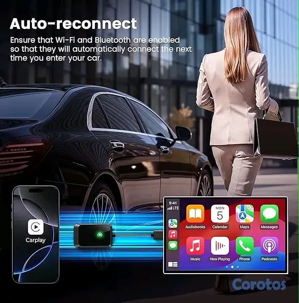 accesorios para electronica - Adaptador inalámbrico CarPlay para iPhone - Con cable a inalámbrico 7