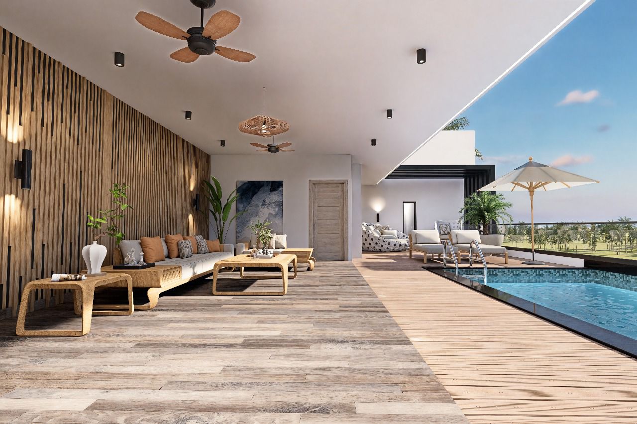 casas vacacionales y villas - Villa en Cap cana Vista al mar y al Golf en Plano 6