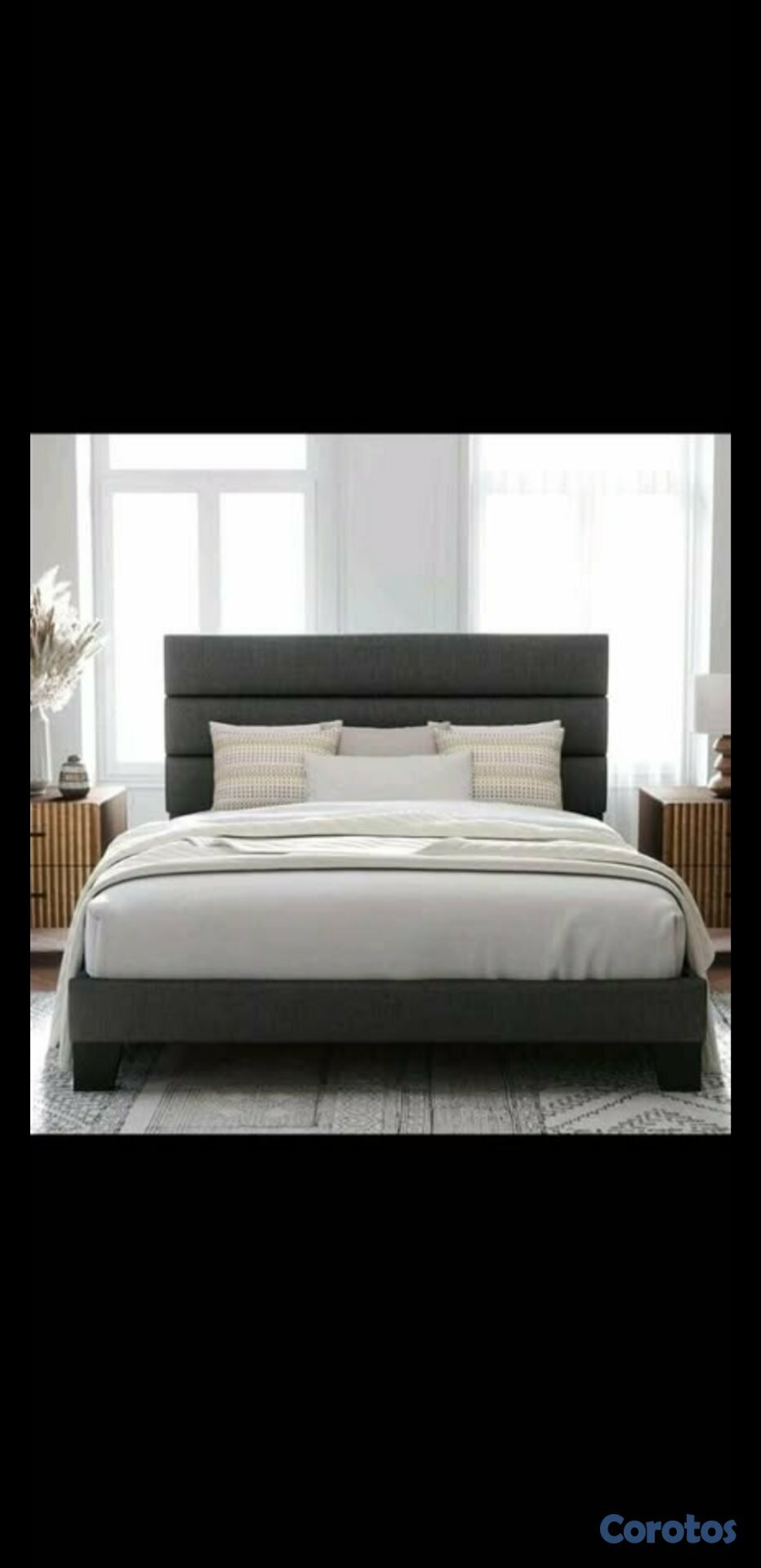 muebles y colchones - Bases modernas tapizadas, envio gratis