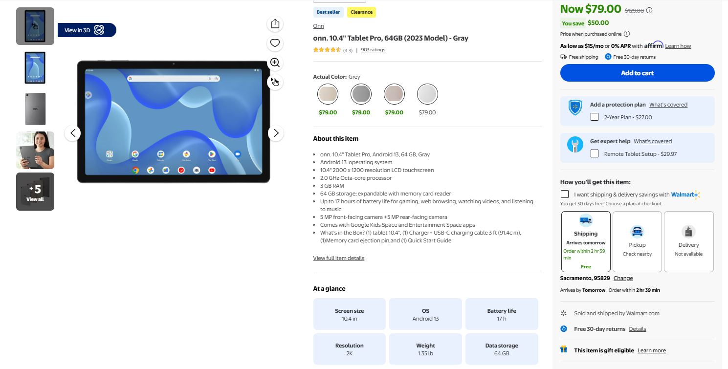 celulares y tabletas - Tableta Onn Tablet Pro 10.4  64gb 3Gb Ram 0