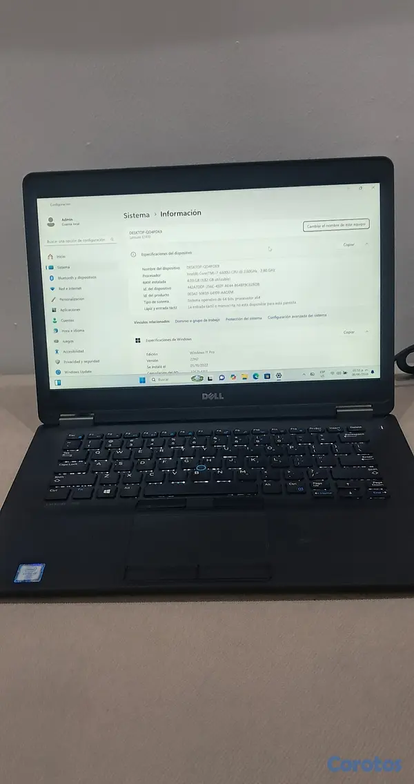 computadoras y laptops - Laptop Dell i7 128GB SSD M.2 8GB DDR4 3