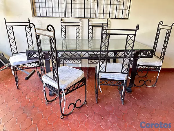 muebles y colchones - Comedor de hierro en OPORTUNIDAD!! 3