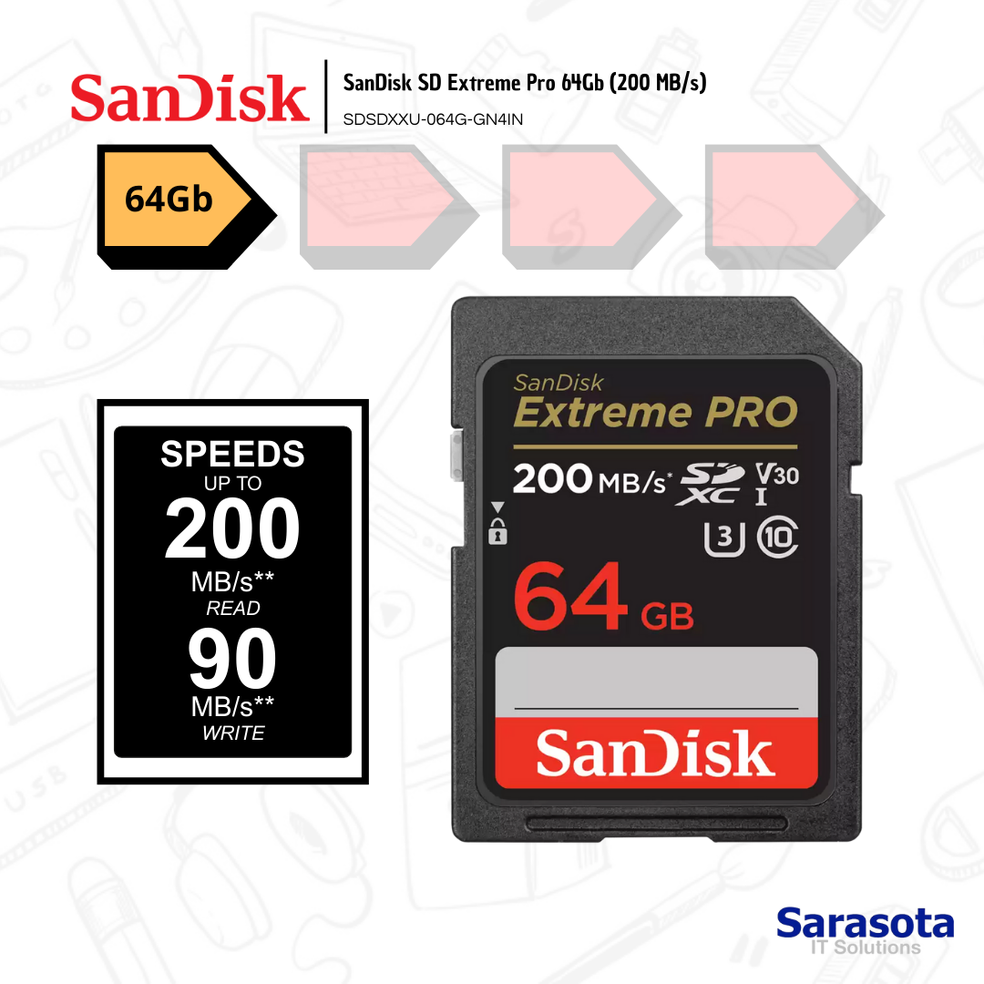accesorios para electronica - Memoria SD 64Gb SanDisk Extreme Pro (200 MB/s) 0