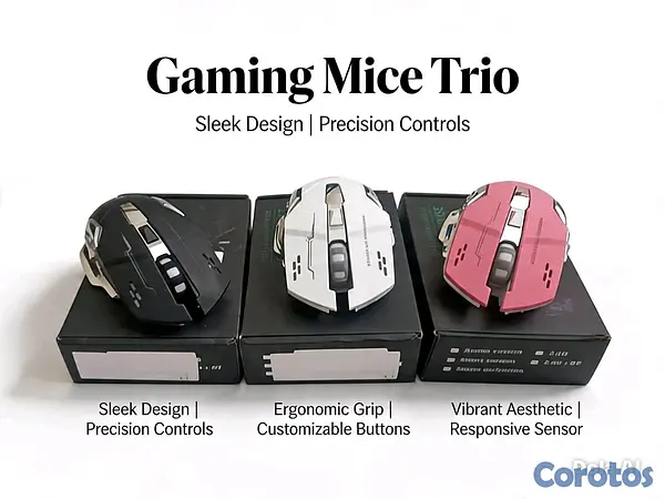 computadoras y laptops - 🖱️ Ratón inalámbrico Bluetooth (Diseño Gamer RGB) 5