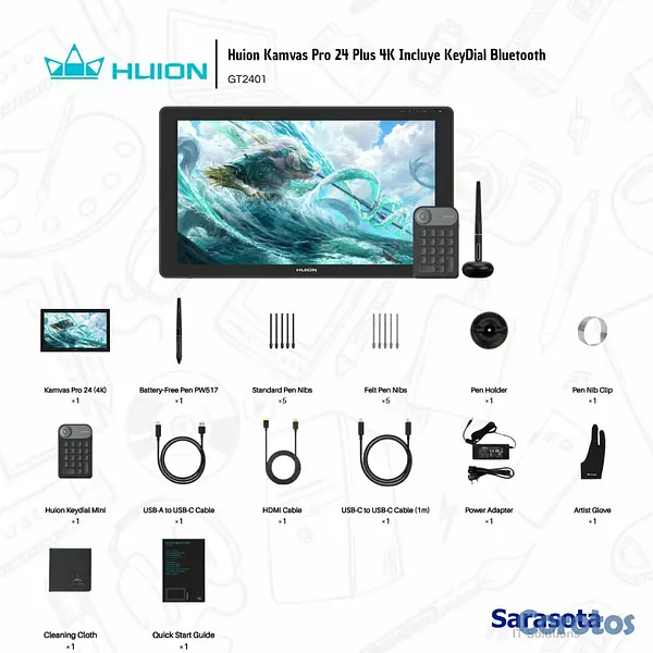 accesorios para electronica - Huion Kamvas 24 Pro 4k GT-2401 2