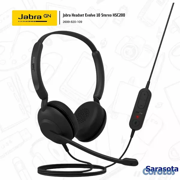 accesorios para electronica - Jabra HeadSet Evolve 10 Stereo HSC200 2699-820-109 2