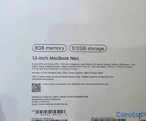 computadoras y laptops - MACBOOK NEO 13"
512GB 8Gb RAM SELLADA 2