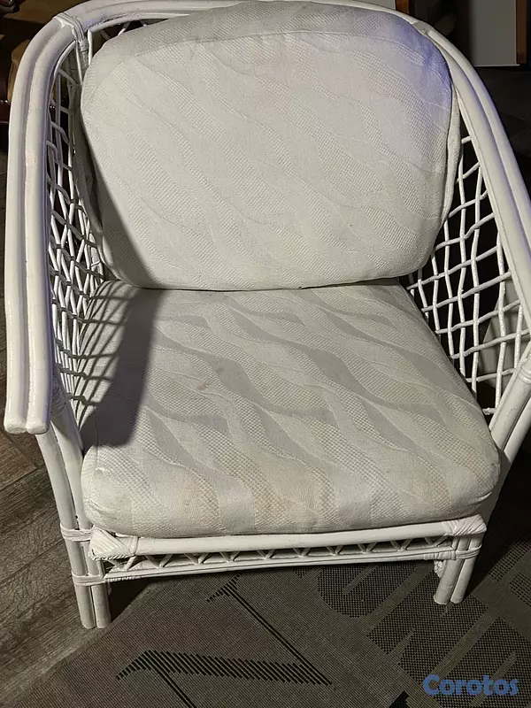 muebles y colchones - sillón blanco Mimbre  2