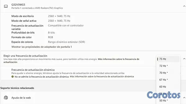 computadoras y laptops - Monitor AOC Q32V3WG5 32" QHD 75Hz – Excelente estado 3