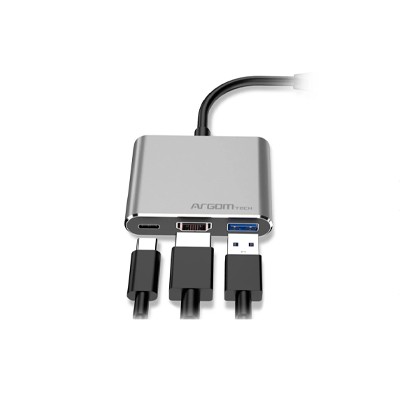 computadoras y laptops - HUB USB ARGOM TYPE C , 3 EN 1, USB TYPE-C, 1X HDMI 4K, 1X USB 3.0, PLATEADO. 1