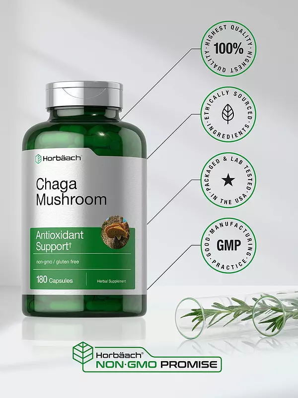 Salud y Equipamiento Médico - Hongos Chaga 600 Mg 180 Cap Horbaach 5