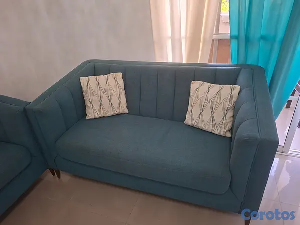 muebles y colchones - Juego de muebles de 3 y 2 asientos  color verde tu 3