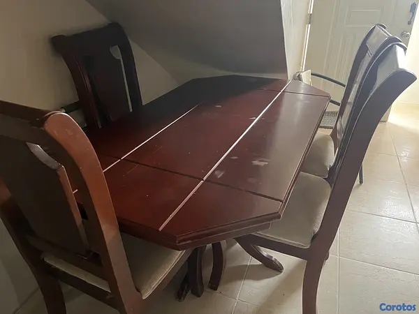 muebles y colchones -  comedor en Caoba 4 sillas  6