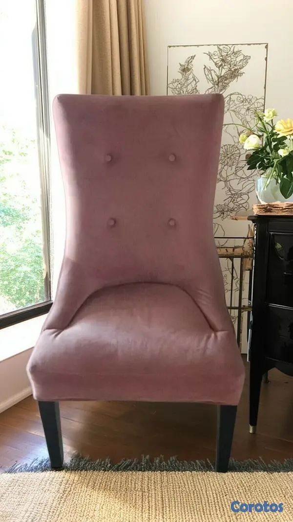 muebles y colchones - Silla Accent Velvet Rosa - Impecable 2
