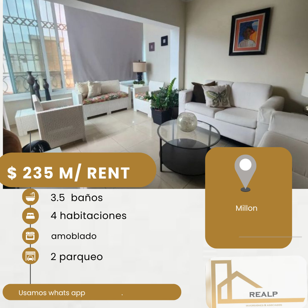 apartamentos - hermoso apartamento en venta en el millón  0