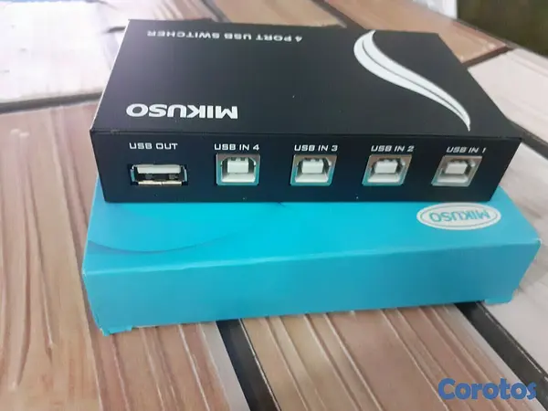 accesorios para electronica - Interruptor selector 4 puertos USB 2.0 - Switch USB 7