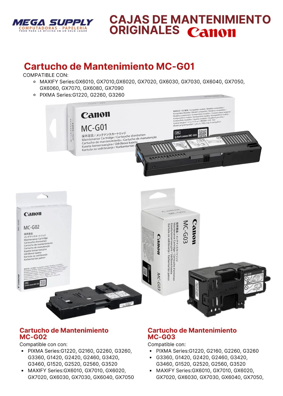 impresoras y scanners - TODOS TIPOS DE CAJA DE MANTENIMIENTO CANON   0