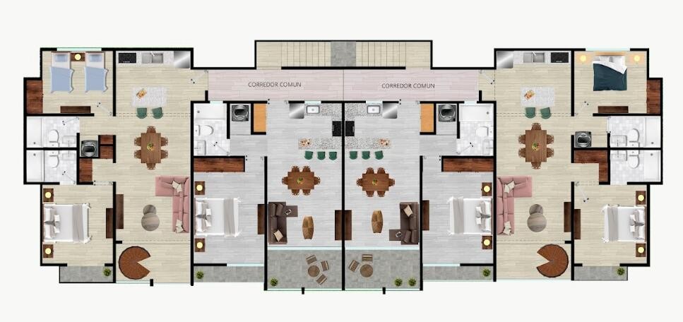 apartamentos - Proyecto en venta Punta Cana #24-317 un dormitorio, piscina, parqueo.
 6