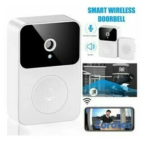 camaras y audio - Timbre inteligente con cámara wifi para puertas recargable 5