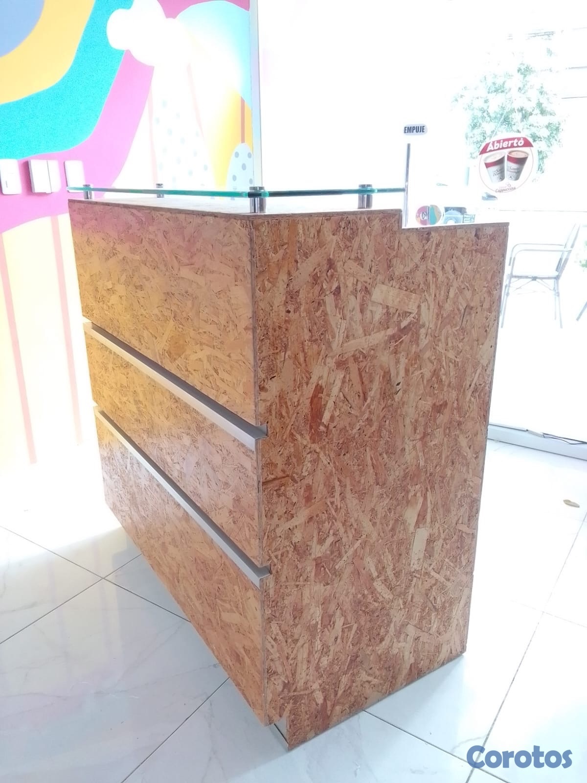 articulos de oficina - counter de madera  1