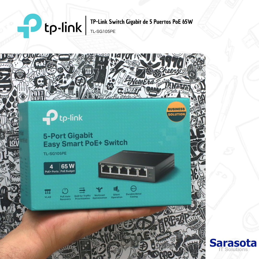 accesorios para electronica - Switch Gigabit de 5 Puertos PoE 65W SG105PE 