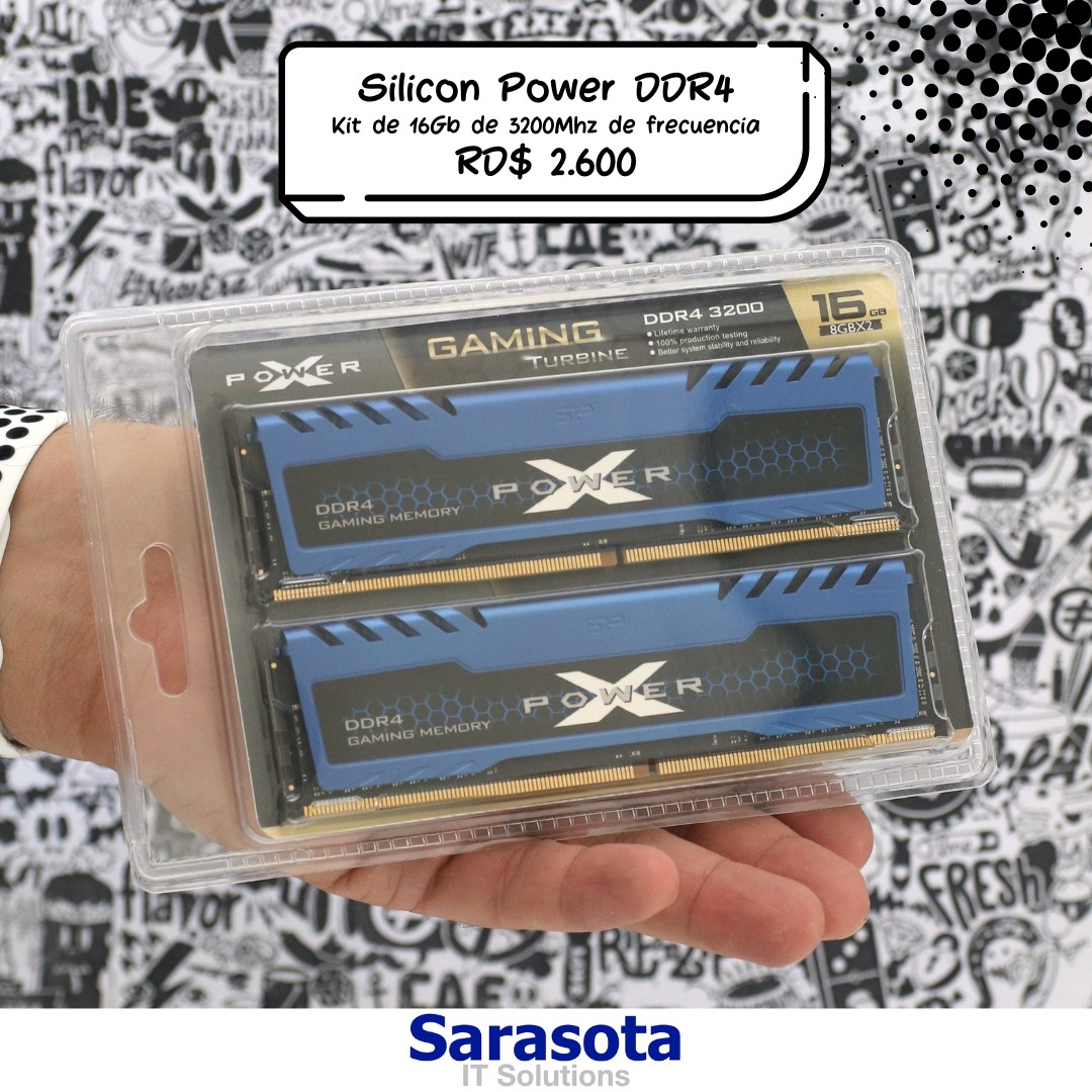 accesorios para electronica - Silicon Power Kit DDR4 de 16Gb para PC Gamin Turbine (DDR4 3200)
 1