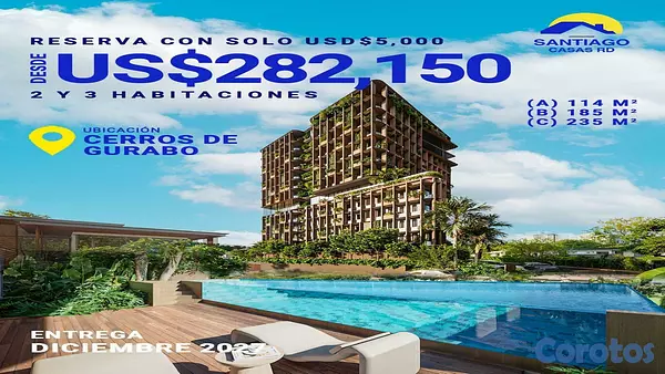 apartamentos - APARTAMENTO EN VENTA EN LOS CERROS DE GURABO, SANTIAGO DE LOS CABALLEROS. 2