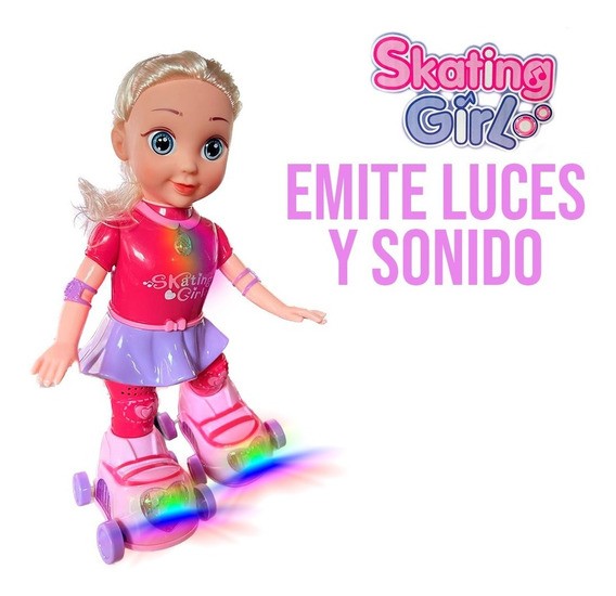 juguetes - Patinadora juguete con musica y luces, electrica, Muñeca Patinadora 0