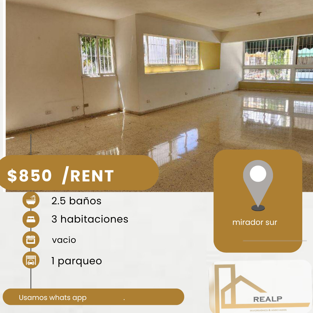 apartamentos - hermoso apartamento en el mirador sur 
