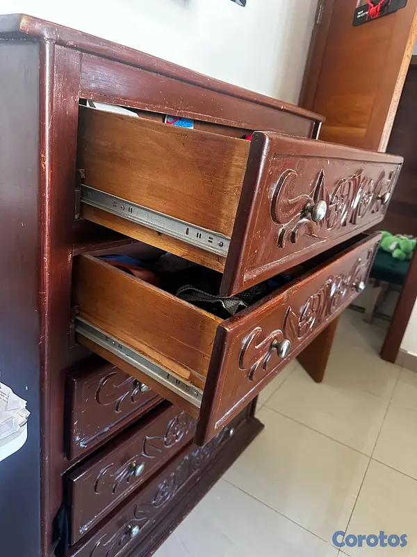 muebles y colchones - Biuro de 5 gavetas en caoba  3