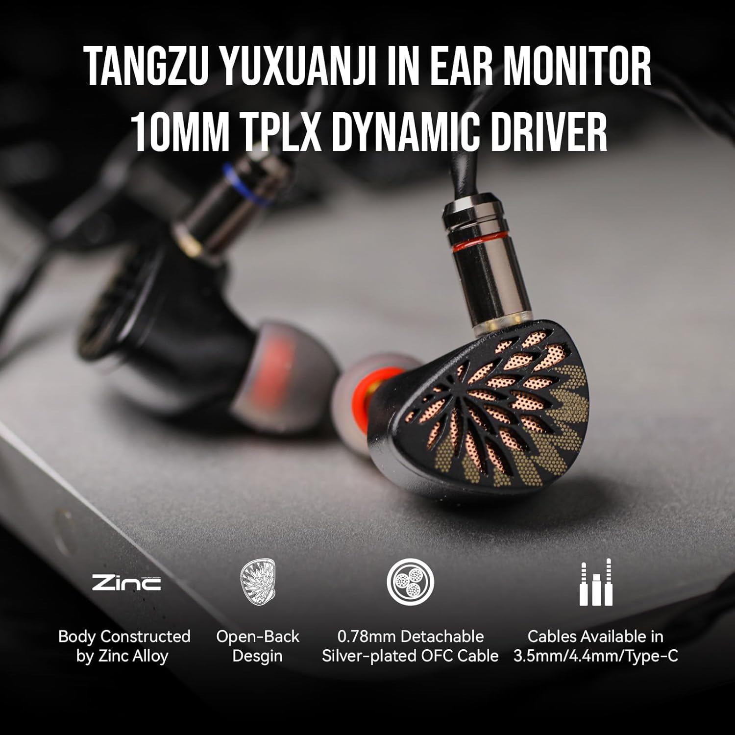 camaras y audio - TANGZU YU XUAN JI auriculares IEM 10mm TPLX DD 3.5 1