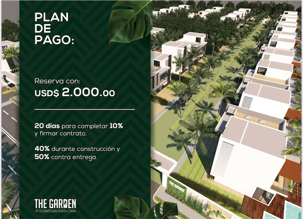 casas vacacionales y villas - Venta de villas en Downtown Punta Cana entrega con línea blanca y piscina 1