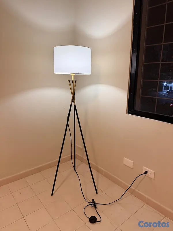 decoración y accesorios - Lámpara dorada y negra con bombillos de 3 tonos: c 5