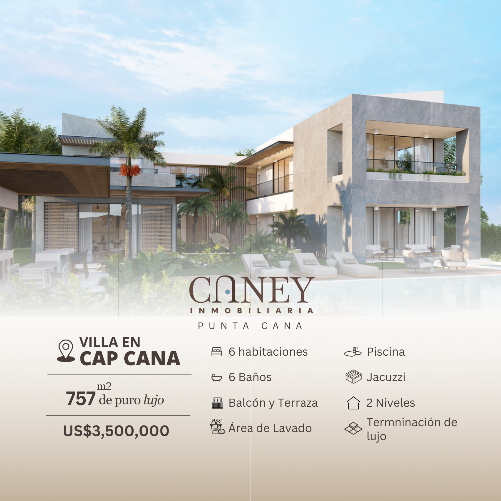 casas vacacionales y villas - Villa de lujo en CAPCANA Punta Cana 0