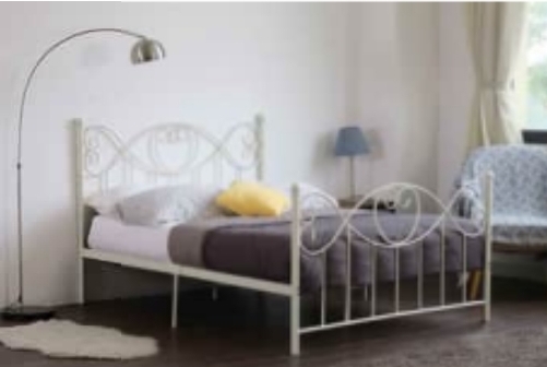 muebles y colchones - BASE METAL BLANCA TWIN 39X75 SIN CORCHON 0