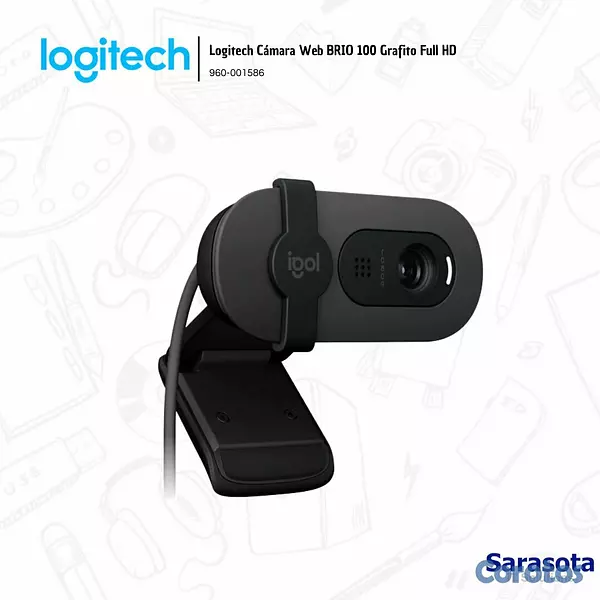 camaras y audio - Logitech Cámara Web BRIO 100 Grafito Full HD (960- 2