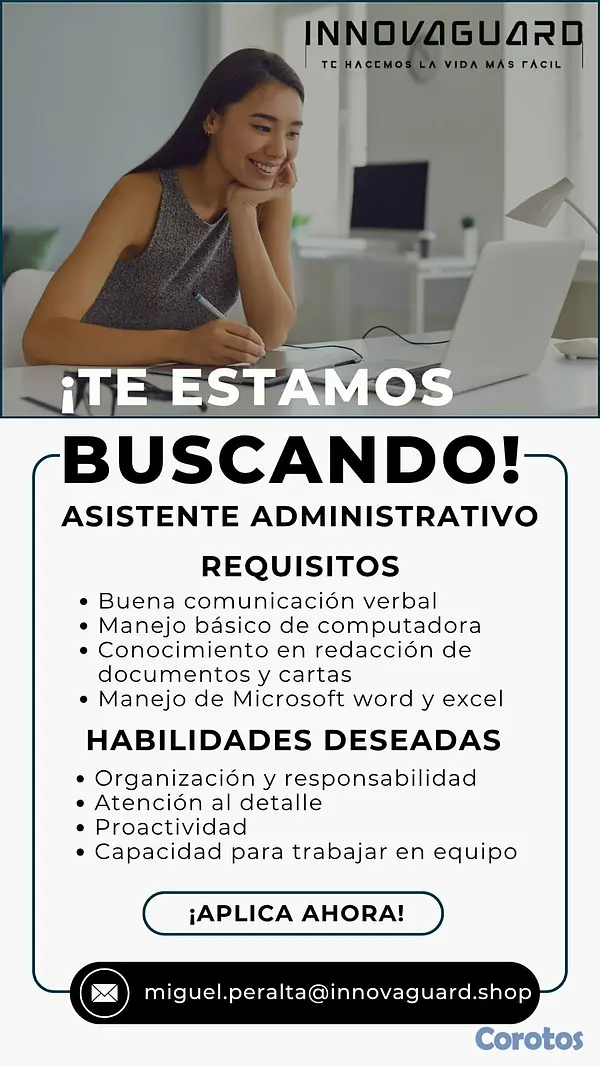 empleos disponibles - Asistente Administrativa