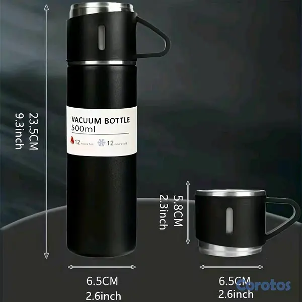 cocina - Termo con Taza Térmica, de Acero Inoxidable con Tapa 2