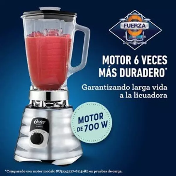 electrodomesticos - Licuadora clásica Oster cromada con perilla ergonómica de 3 velocidades 700watts 4