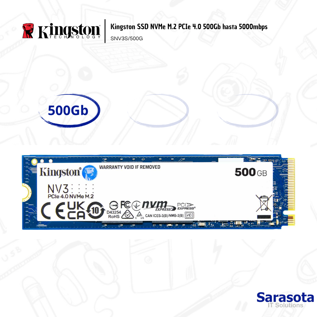 accesorios para electronica - Kingston SSD NVMe M.2 PCIe 4.0 NV3 500Gb  1