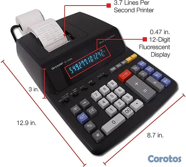 impresoras y scanners - CALCULADORA SHARP 12 DIGITOS CON PAPEL ,PROFESIONAL 2