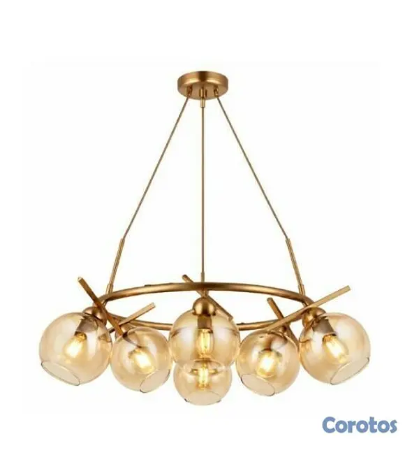 decoración y accesorios - Lampara colgante de techo con globos bronce 2