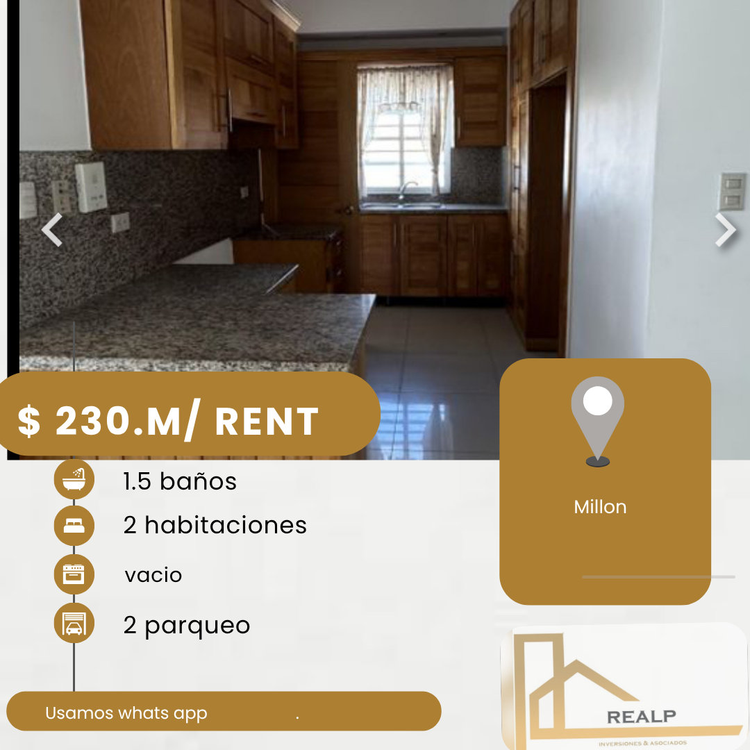 apartamentos - hermoso apartamento en el millón  0