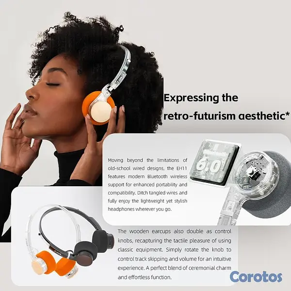 camaras y audio - Fiio EH11 Auriculares Bluetooth retro, LDAC, 30h,  3