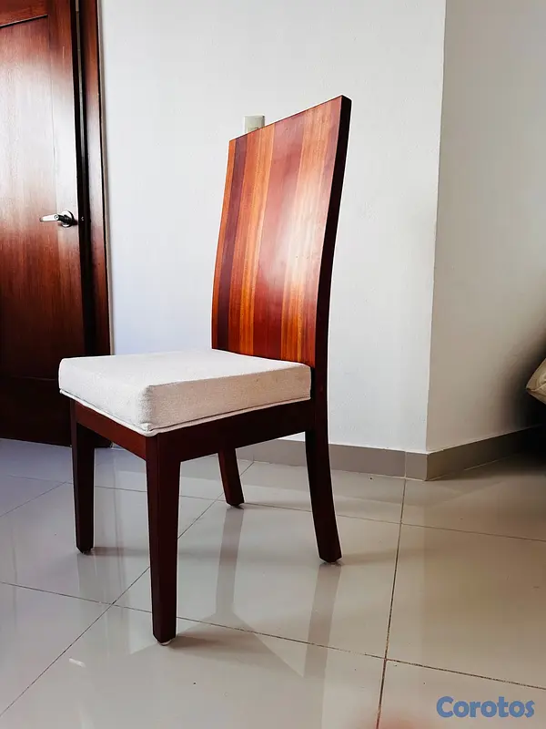muebles y colchones - Comedor de caoba pura 8 sillas tope de cristal  2