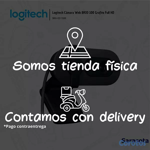 camaras y audio - Logitech Cámara Web BRIO 100 Grafito Full HD (960- 3