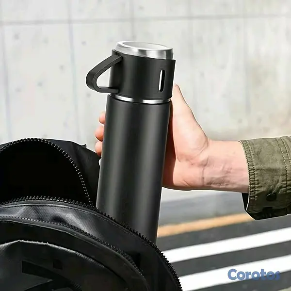 cocina - Termo con Taza Térmica, de Acero Inoxidable con Tapa 3