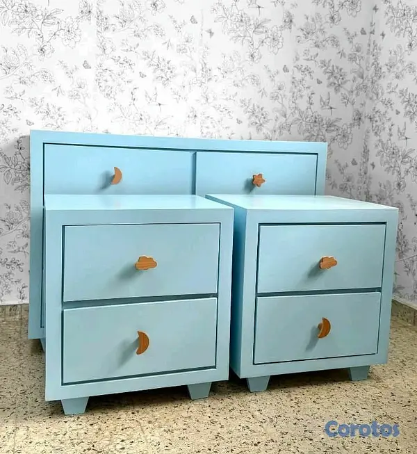 muebles y colchones - gavetero con mesita de noche  3