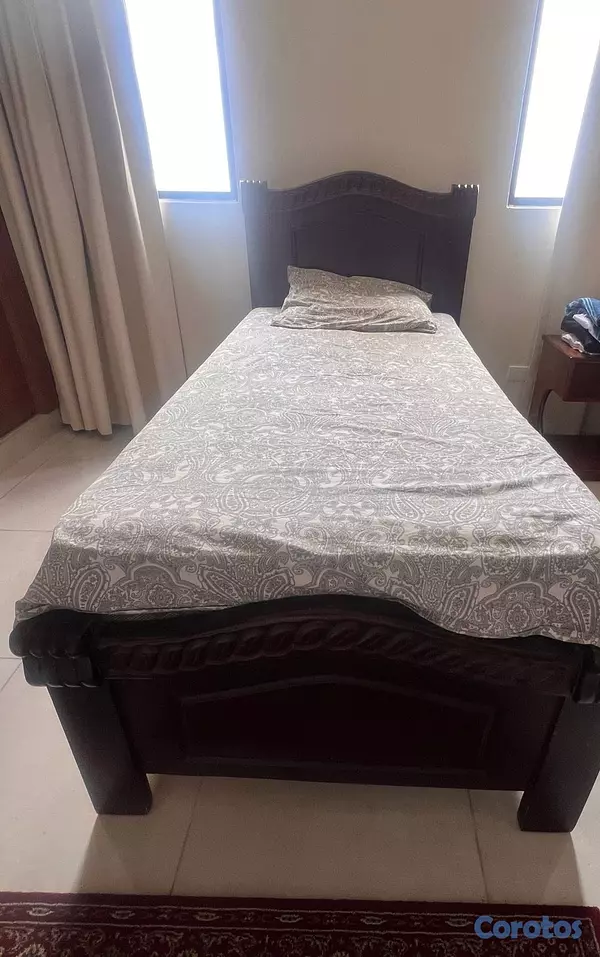 muebles y colchones - Cama Twin en caoba 3